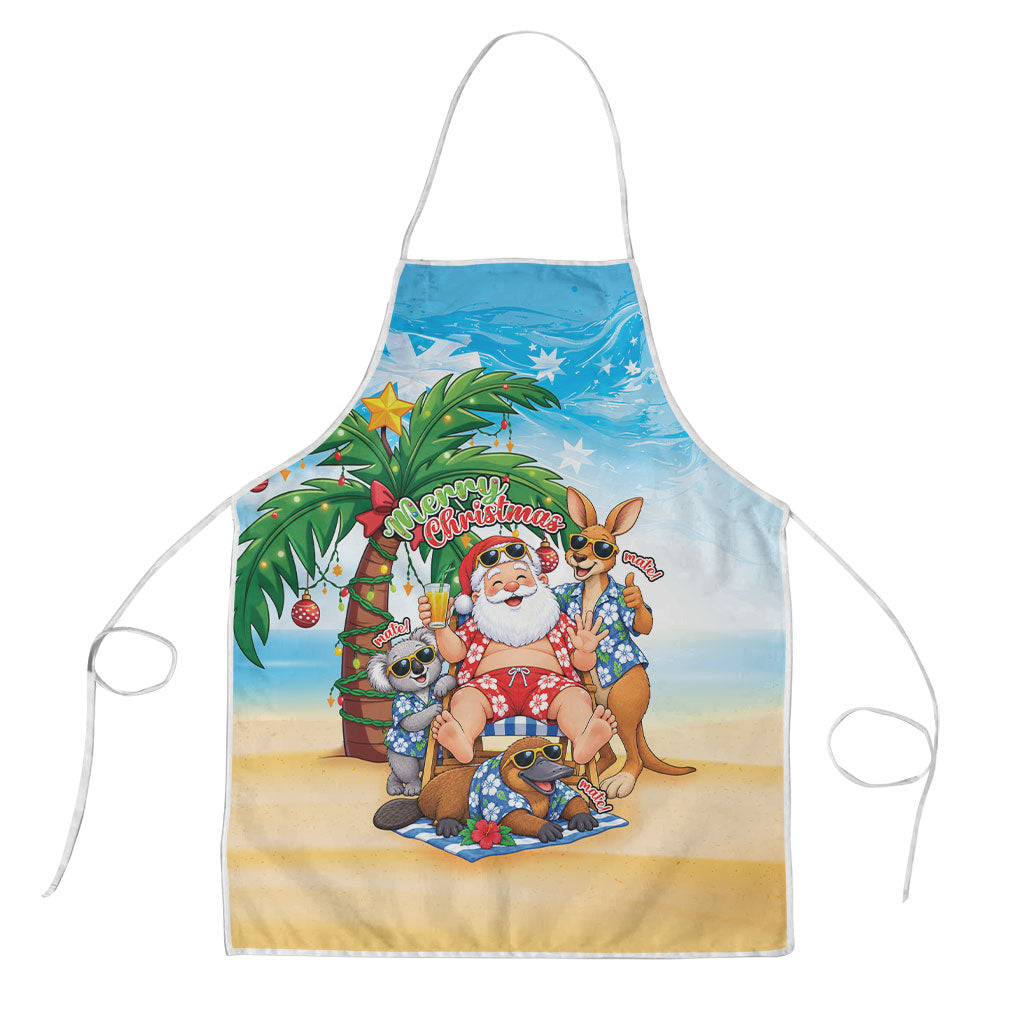 Aussie Christmas Apron Santa Summer Vibes