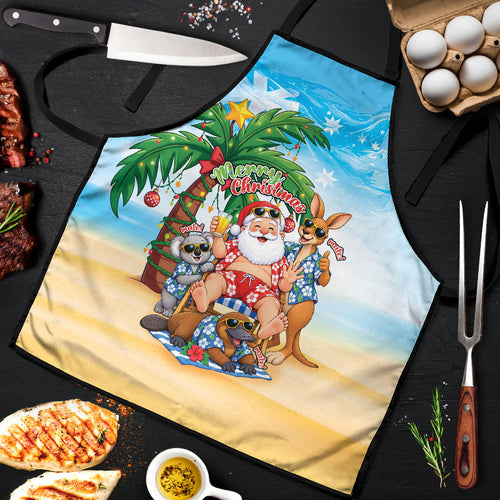Aussie Christmas Apron Santa Summer Vibes