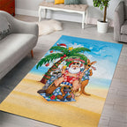 Aussie Christmas Area Rug Santa Summer Vibes