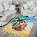 Aussie Christmas Area Rug Santa Summer Vibes