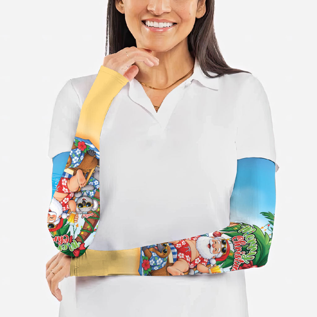 Aussie Christmas Arm Sleeves Santa Summer Vibes
