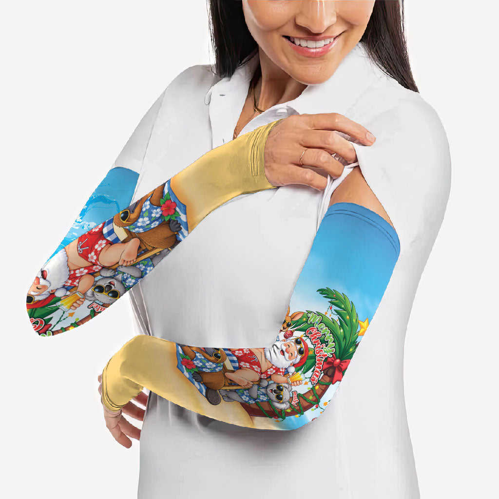 Aussie Christmas Arm Sleeves Santa Summer Vibes