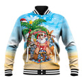 Aussie Christmas Baseball Jacket Santa Summer Vibes