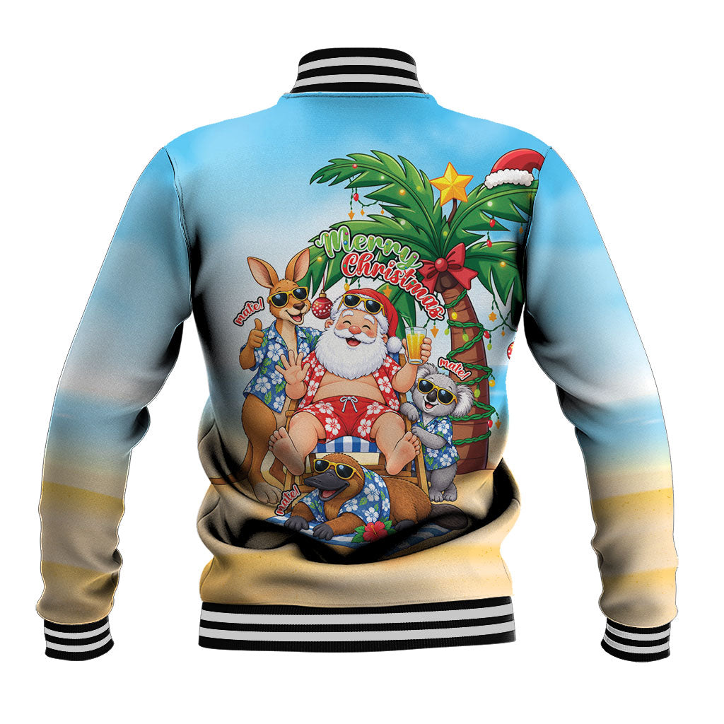 Aussie Christmas Baseball Jacket Santa Summer Vibes