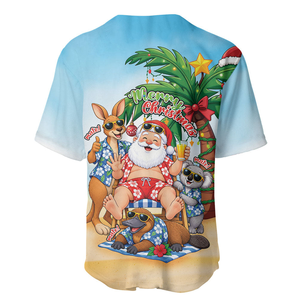 Aussie Christmas Baseball Jersey Santa Summer Vibes