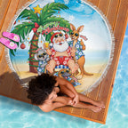 Aussie Christmas Beach Blanket Santa Summer Vibes