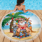 Aussie Christmas Beach Blanket Santa Summer Vibes