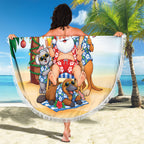 Aussie Christmas Beach Blanket Santa Summer Vibes