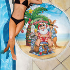 Aussie Christmas Beach Blanket Santa Summer Vibes