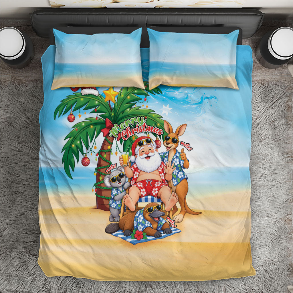 Aussie Christmas Bedding Set Santa Summer Vibes