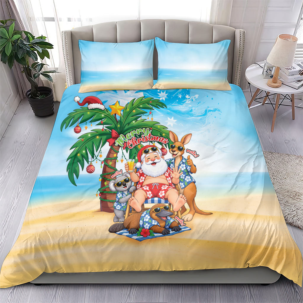 Aussie Christmas Bedding Set Santa Summer Vibes