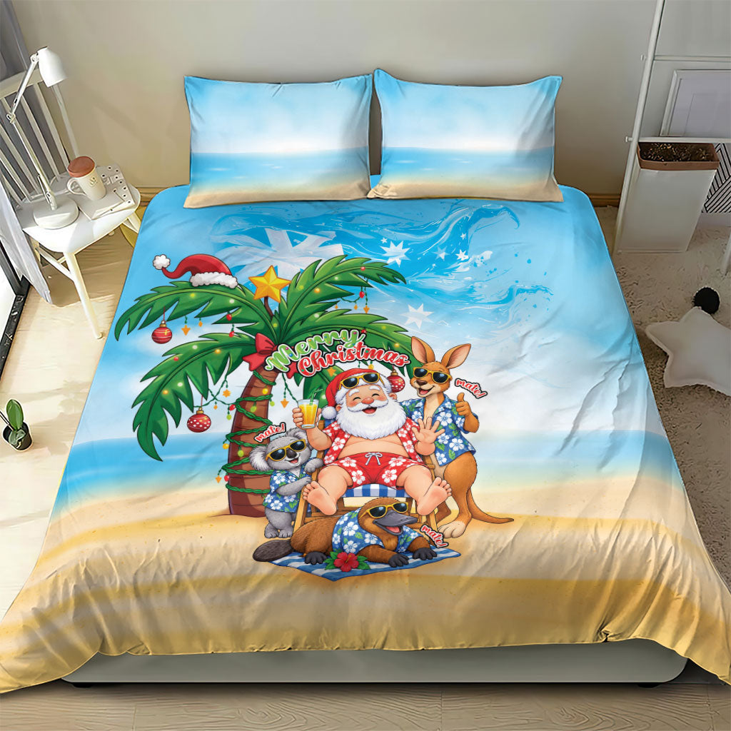 Aussie Christmas Bedding Set Santa Summer Vibes