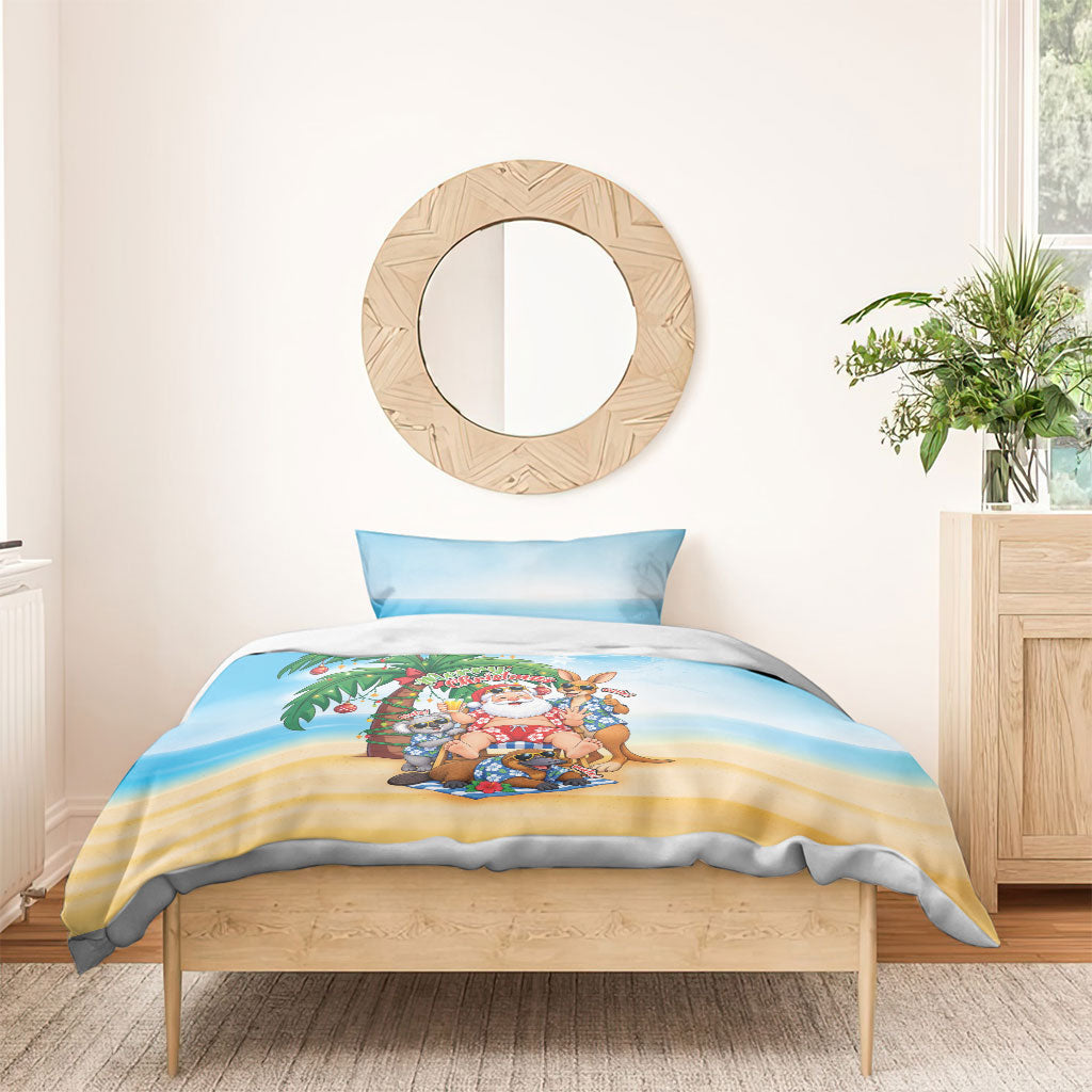 Aussie Christmas Bedding Set Santa Summer Vibes