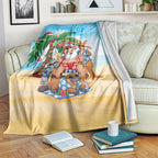 Aussie Christmas Blanket Santa Summer Vibes