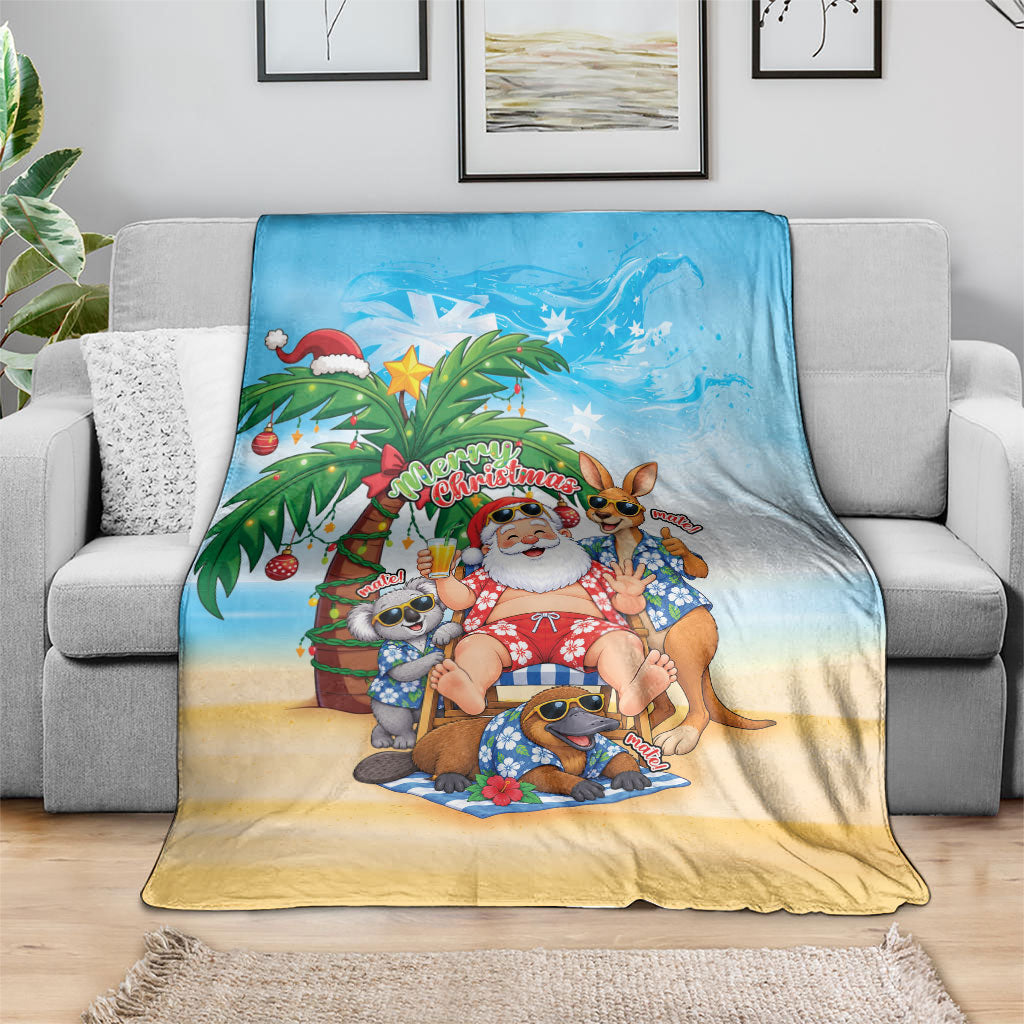 Aussie Christmas Blanket Santa Summer Vibes