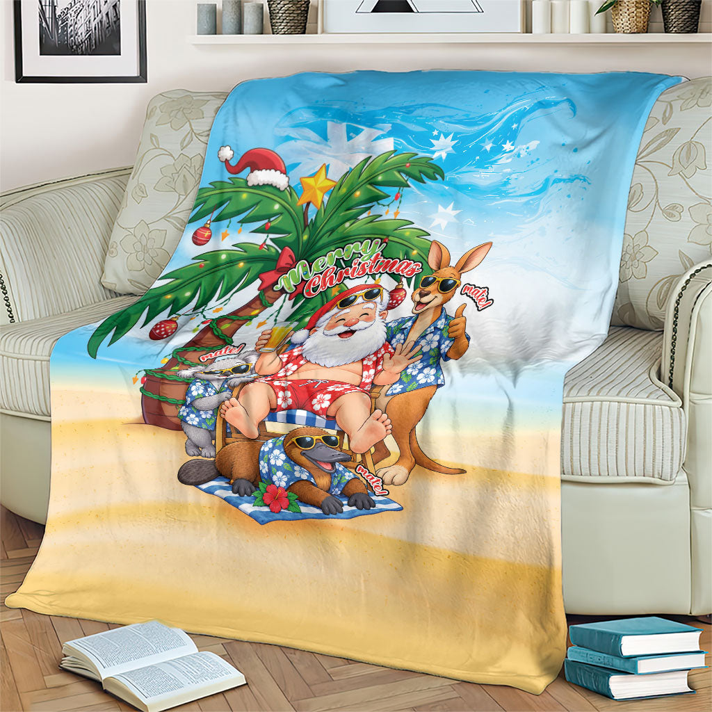 Aussie Christmas Blanket Santa Summer Vibes