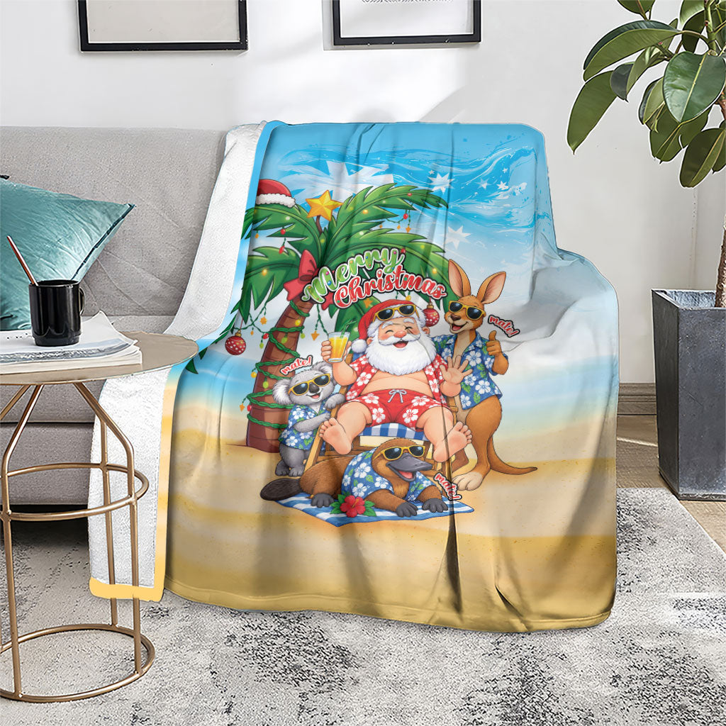 Aussie Christmas Blanket Santa Summer Vibes
