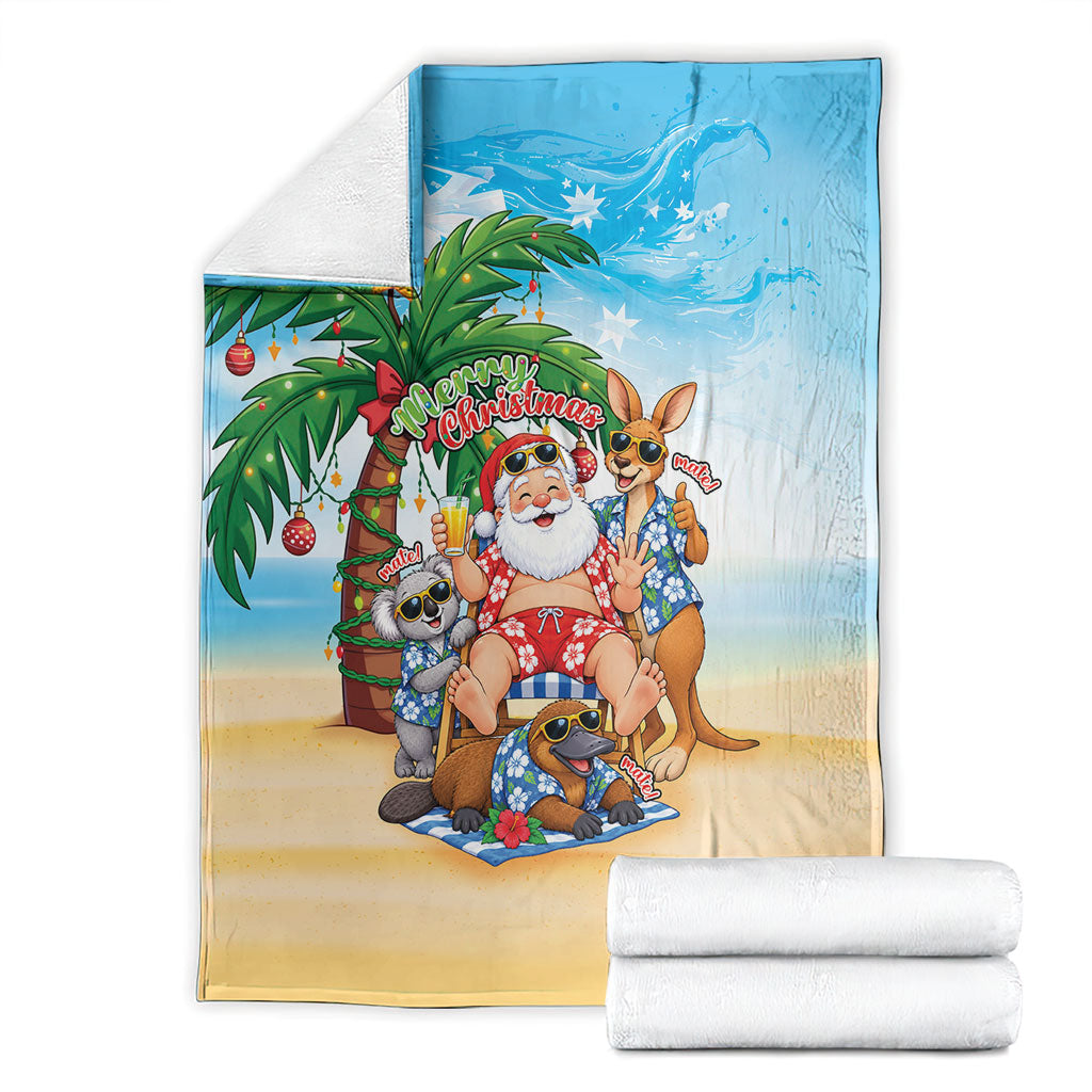 Aussie Christmas Blanket Santa Summer Vibes