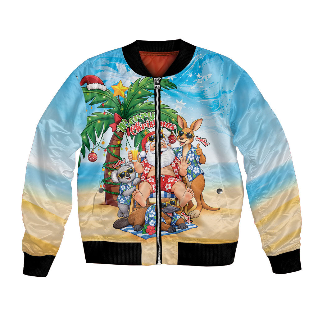 Aussie Christmas Bomber Jacket Santa Summer Vibes
