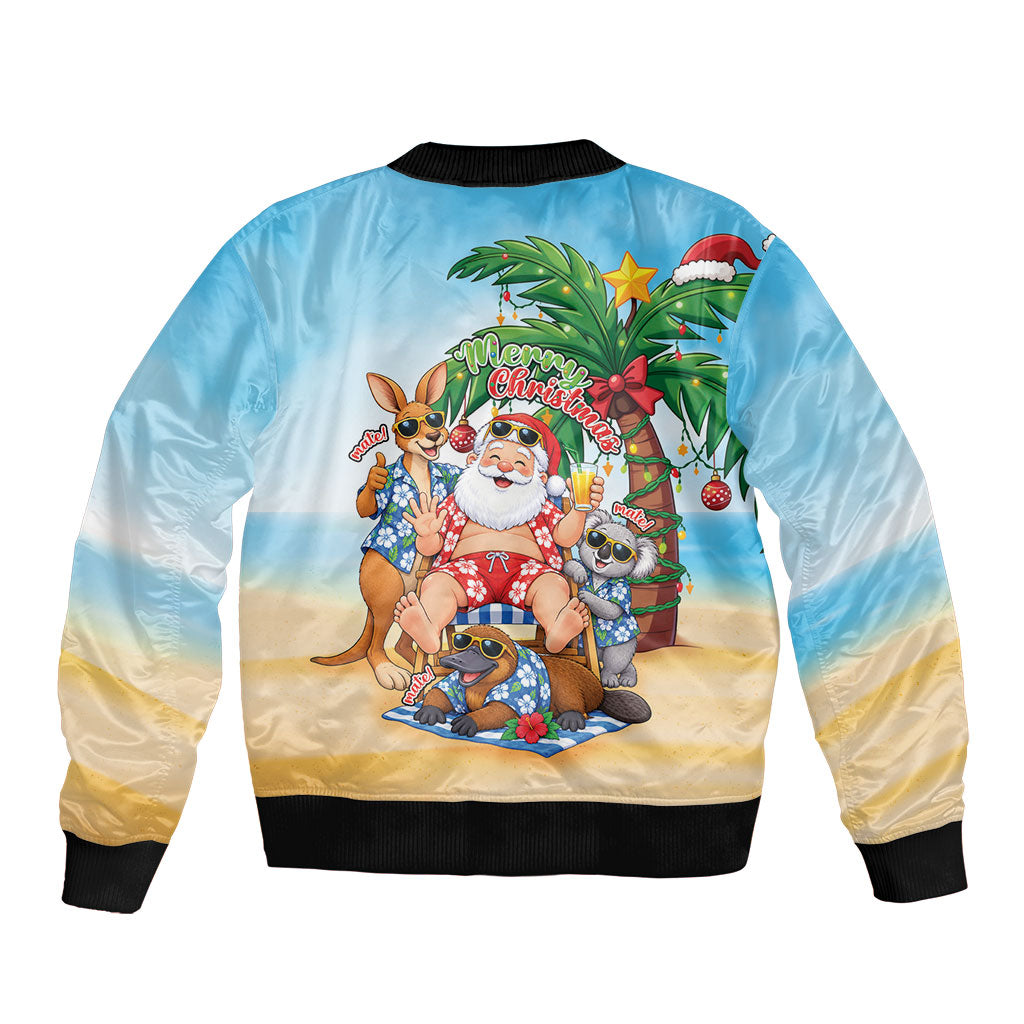 Aussie Christmas Bomber Jacket Santa Summer Vibes