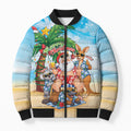 Aussie Christmas Bomber Puffer Jacket Santa Summer Vibes