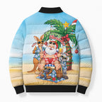 Aussie Christmas Bomber Puffer Jacket Santa Summer Vibes