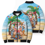 Aussie Christmas Bomber Puffer Jacket Santa Summer Vibes