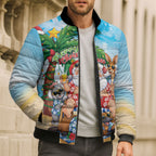 Aussie Christmas Bomber Puffer Jacket Santa Summer Vibes