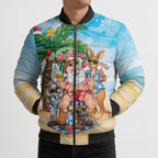 Aussie Christmas Bomber Puffer Jacket Santa Summer Vibes