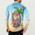 Aussie Christmas Button Sweatshirt Santa Summer Vibes