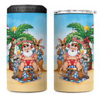 Aussie Christmas 4 in 1 Can Cooler Tumbler Santa Summer Vibes