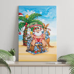 Aussie Christmas Canvas Wall Art Santa Summer Vibes
