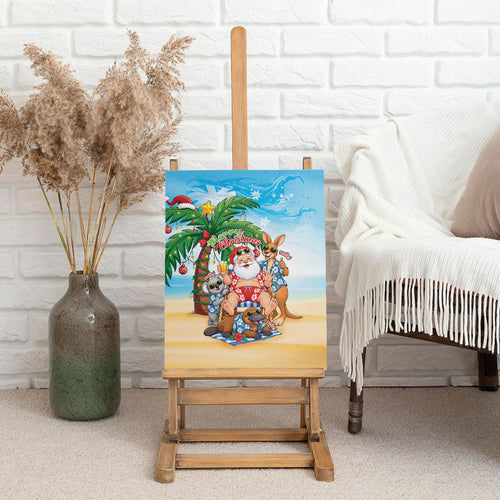 Aussie Christmas Canvas Wall Art Santa Summer Vibes