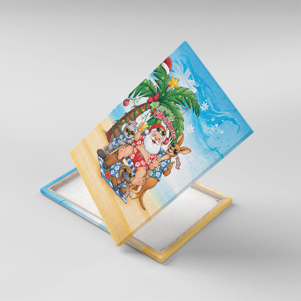 Aussie Christmas Canvas Wall Art Santa Summer Vibes