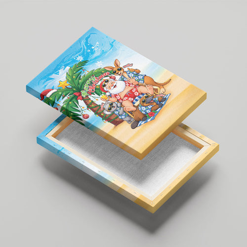 Aussie Christmas Canvas Wall Art Santa Summer Vibes