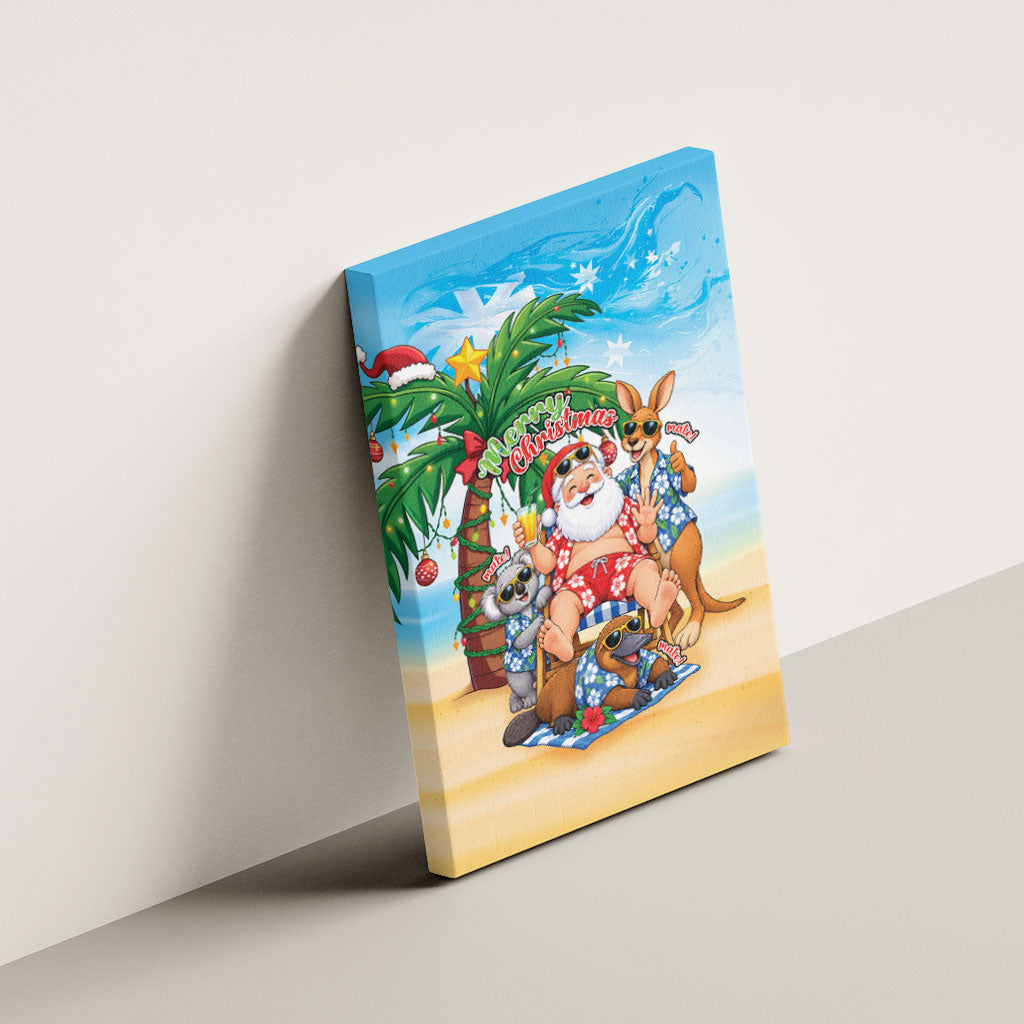 Aussie Christmas Canvas Wall Art Santa Summer Vibes