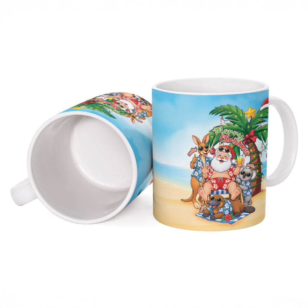 Aussie Christmas Ceramic Mug Santa Summer Vibes