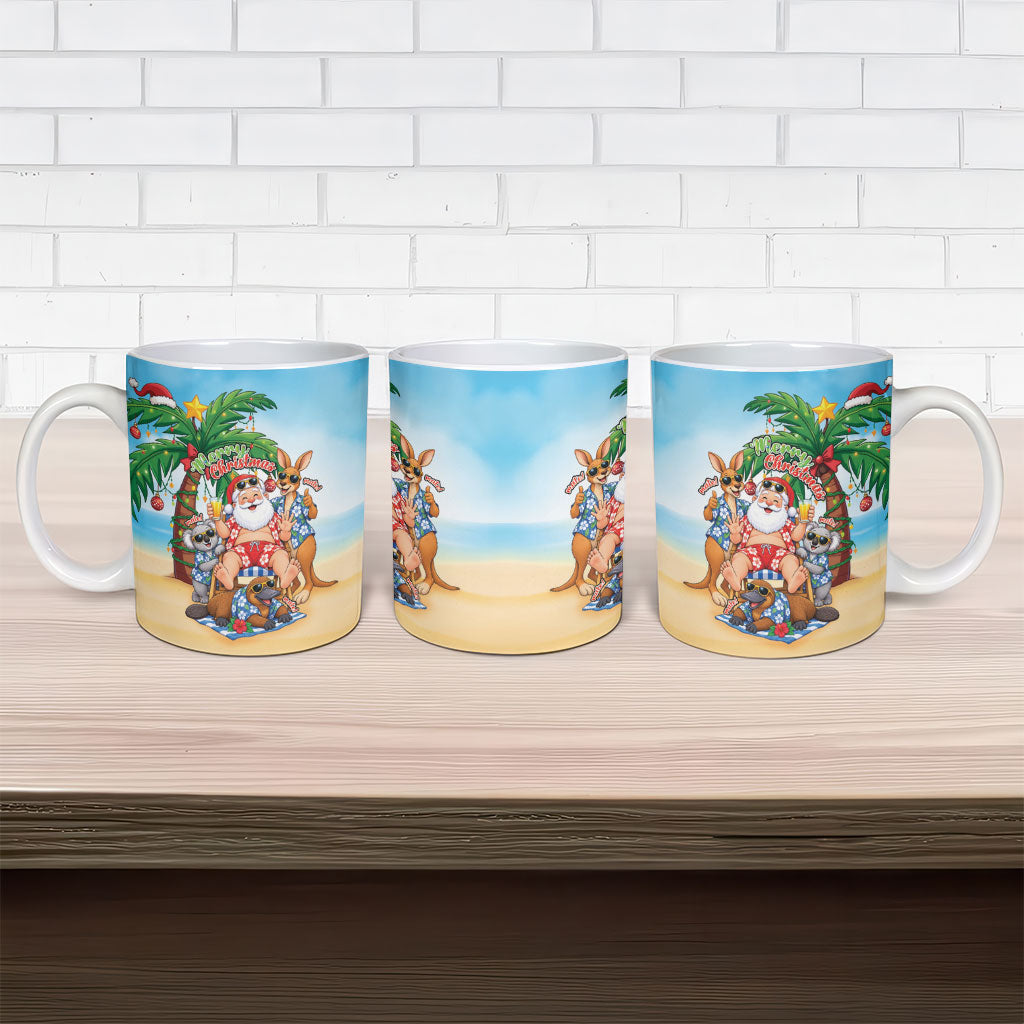 Aussie Christmas Ceramic Mug Santa Summer Vibes