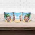 Aussie Christmas Ceramic Mug Santa Summer Vibes