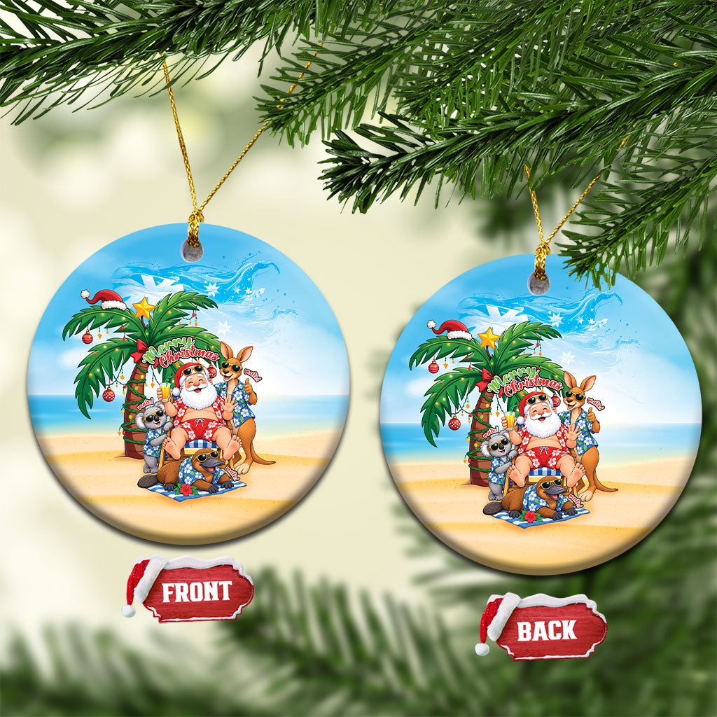 Aussie Christmas Ceramic Ornament Santa Summer Vibes