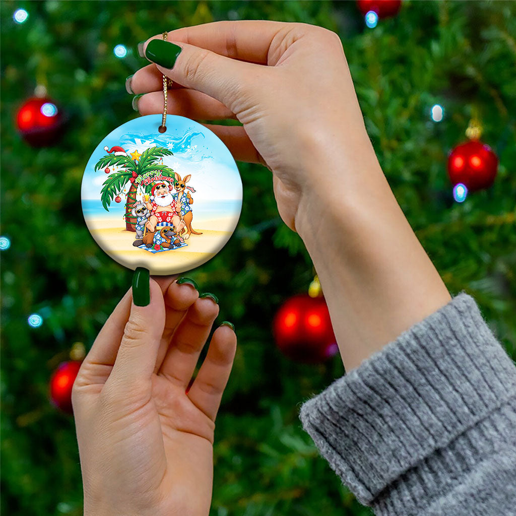 Aussie Christmas Ceramic Ornament Santa Summer Vibes