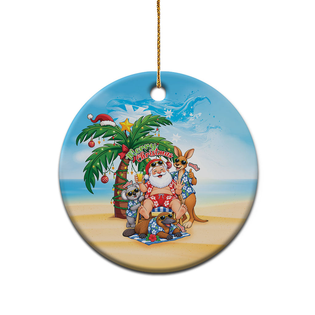 Aussie Christmas Ceramic Ornament Santa Summer Vibes