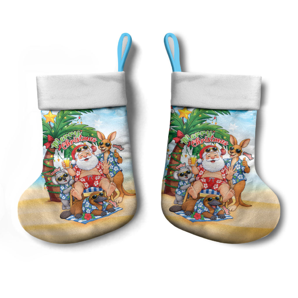 Aussie Christmas Stocking Santa Summer Vibes