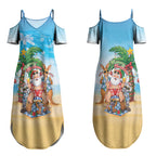 Aussie Christmas Couples Matching Summer Maxi Dress and Long Sleeve Button Shirt Santa Summer Vibes