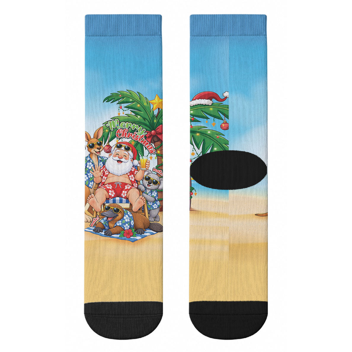 Aussie Christmas Crew Socks Santa Summer Vibes