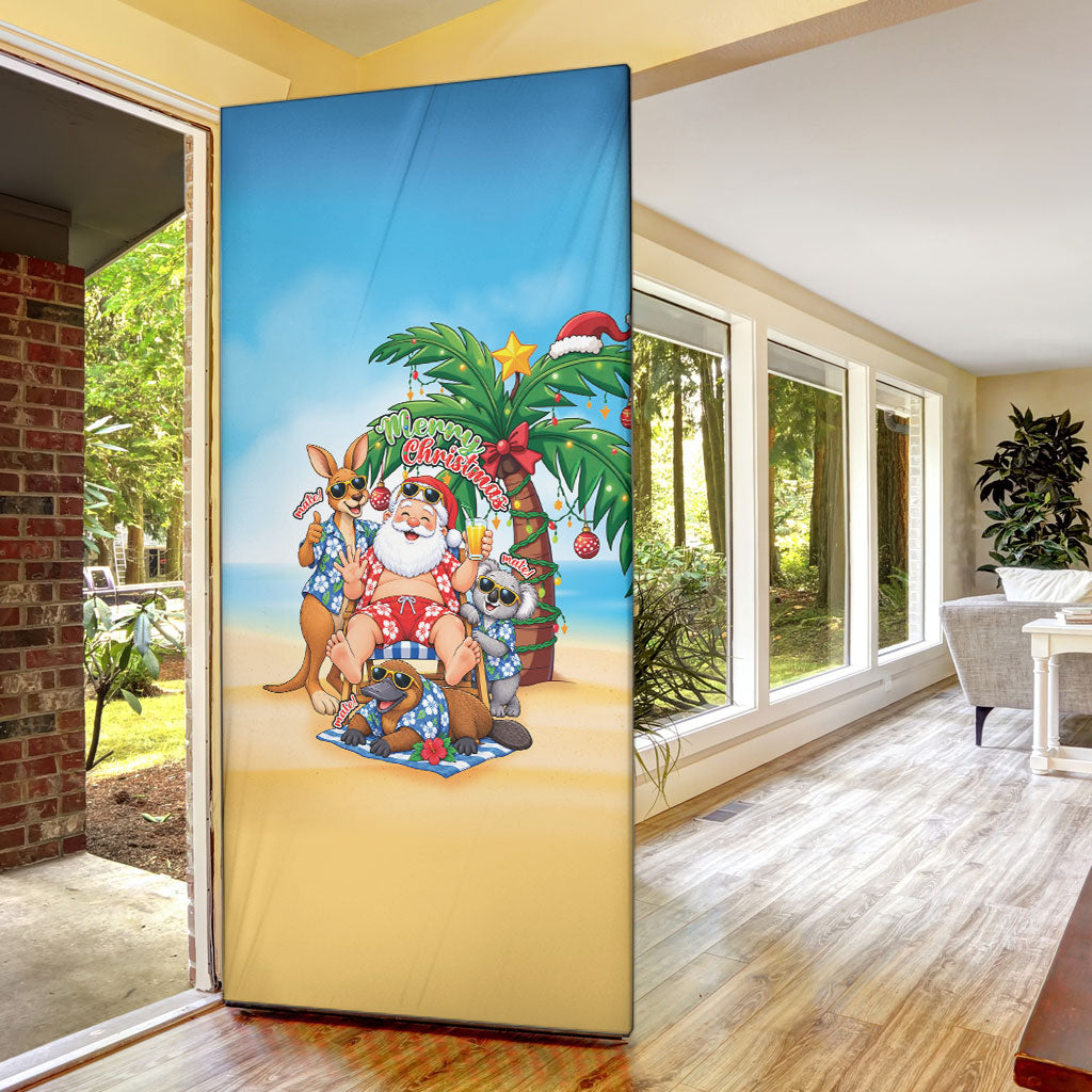 Aussie Christmas Door Cover Santa Summer Vibes