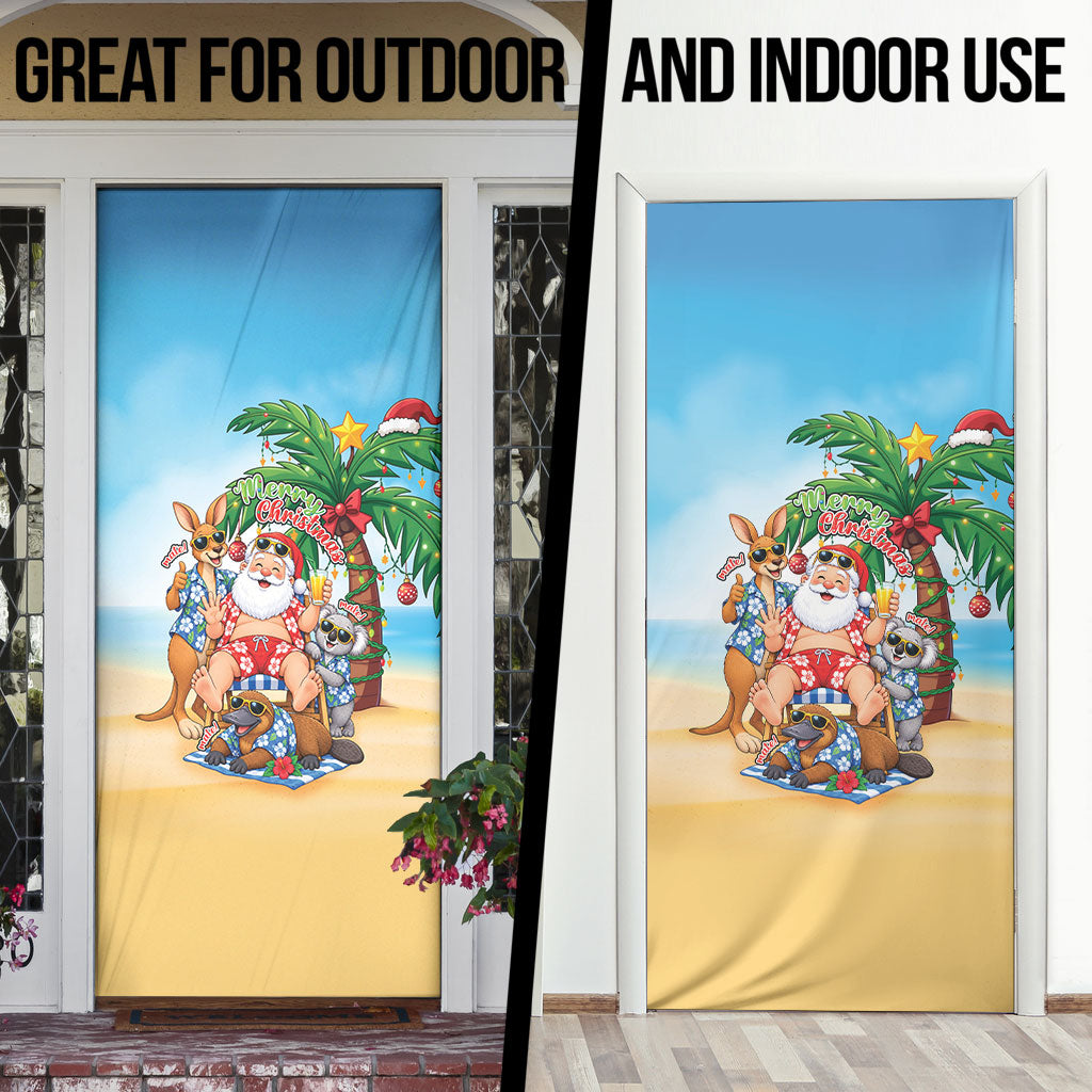 Aussie Christmas Door Cover Santa Summer Vibes