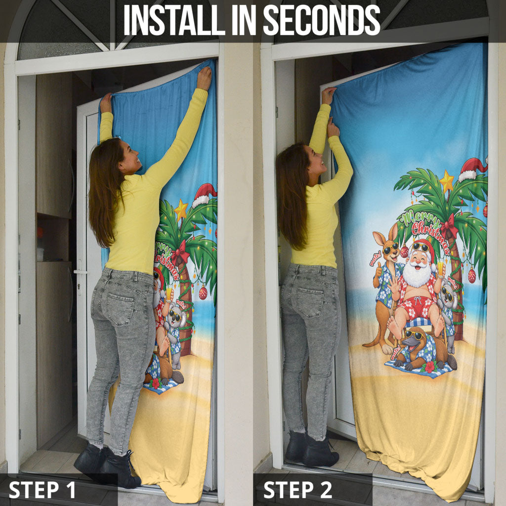 Aussie Christmas Door Cover Santa Summer Vibes