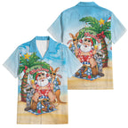 Aussie Christmas Family Matching Off Shoulder Maxi Dress and Hawaiian Shirt Santa Summer Vibes
