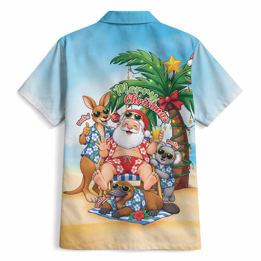 Aussie Christmas Hawaiian Shirt Santa Summer Vibes